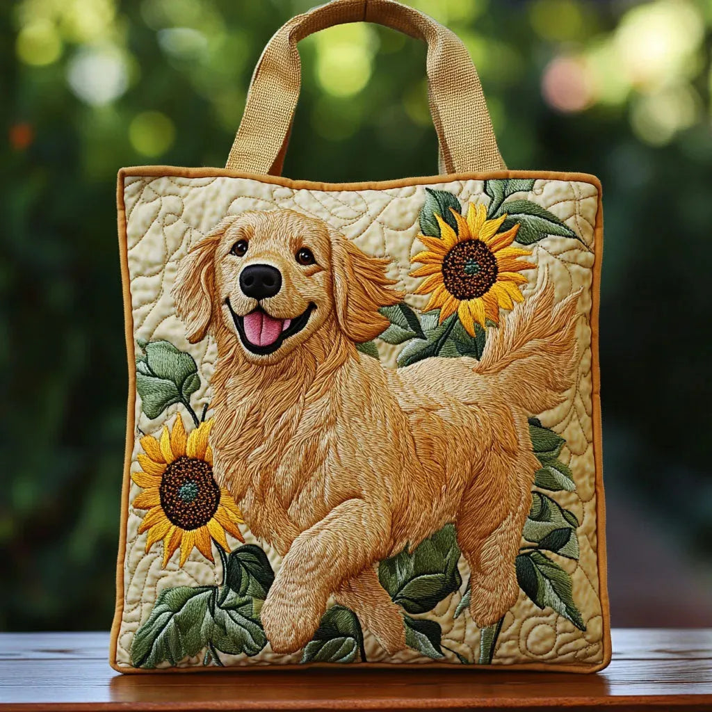 Denisse | Bolso tote bordado perrito y girasoles
