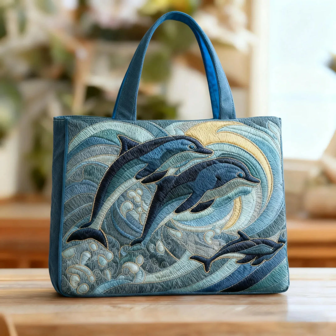 Indira | Bolso tote con arte de delfines