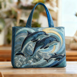 Indira | Bolso tote con arte de delfines
