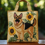 Eleonora | Bolso tote acolchado arte girasoles y perro