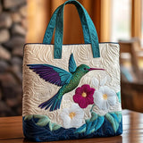 Catalina Belén | Bolso tote acolchado con arte de colibrí