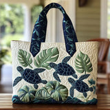 Melanie | Bolso tote acolchado con arte de tortugas