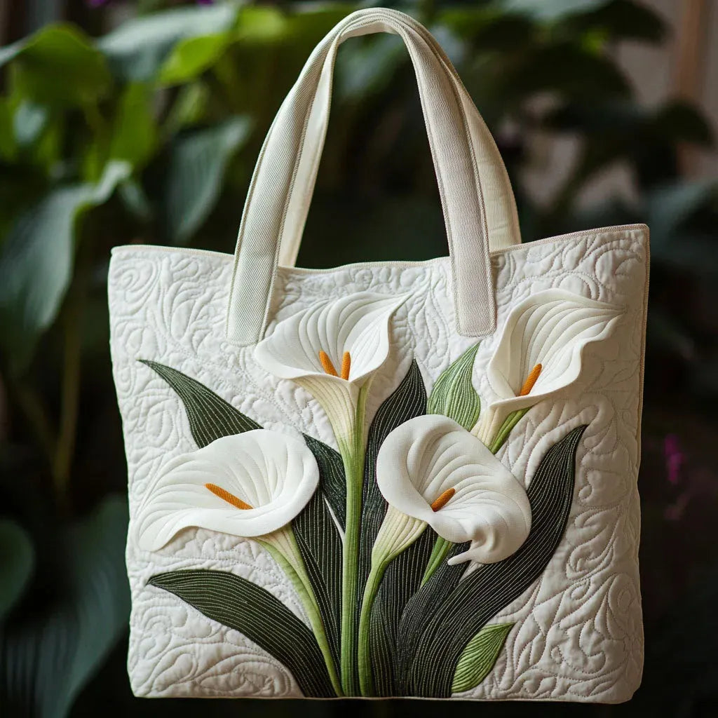 Colomba | Bolso tote acolchado con flores blancas