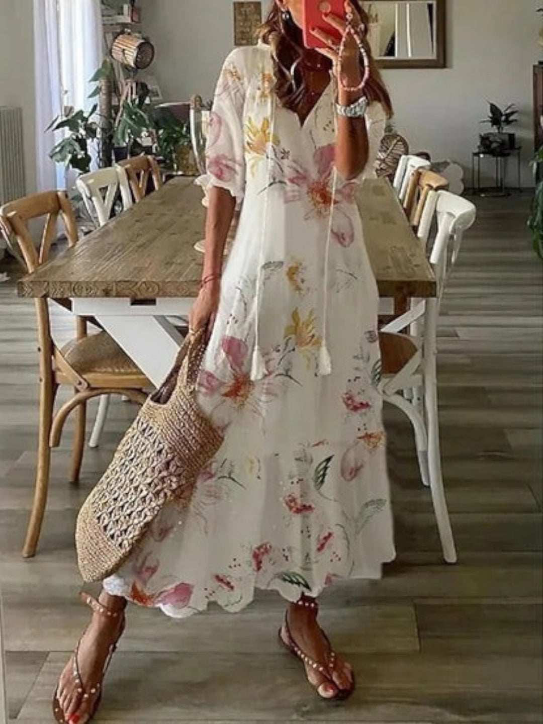 Rebeca | Vestido largo con escote en V