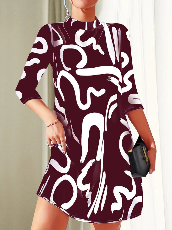 María Paz | Vestido cuello redondo estampado