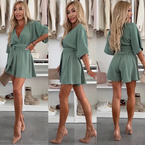 Aranza | Vestido corto cruzado de manga corta