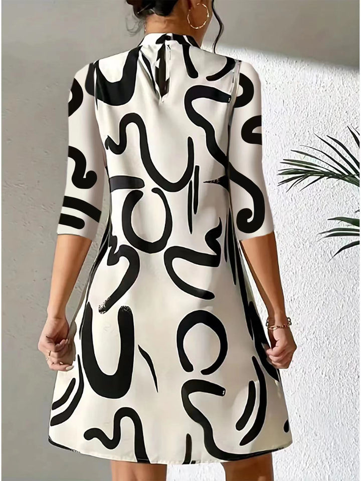 María Paz | Vestido cuello redondo estampado