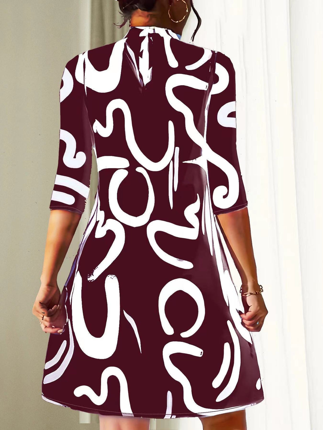 María Paz | Vestido cuello redondo estampado