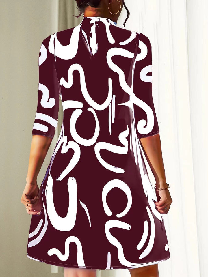 María Paz | Vestido cuello redondo estampado