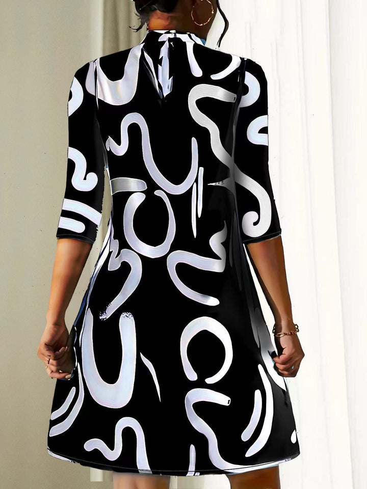 María Paz | Vestido cuello redondo estampado