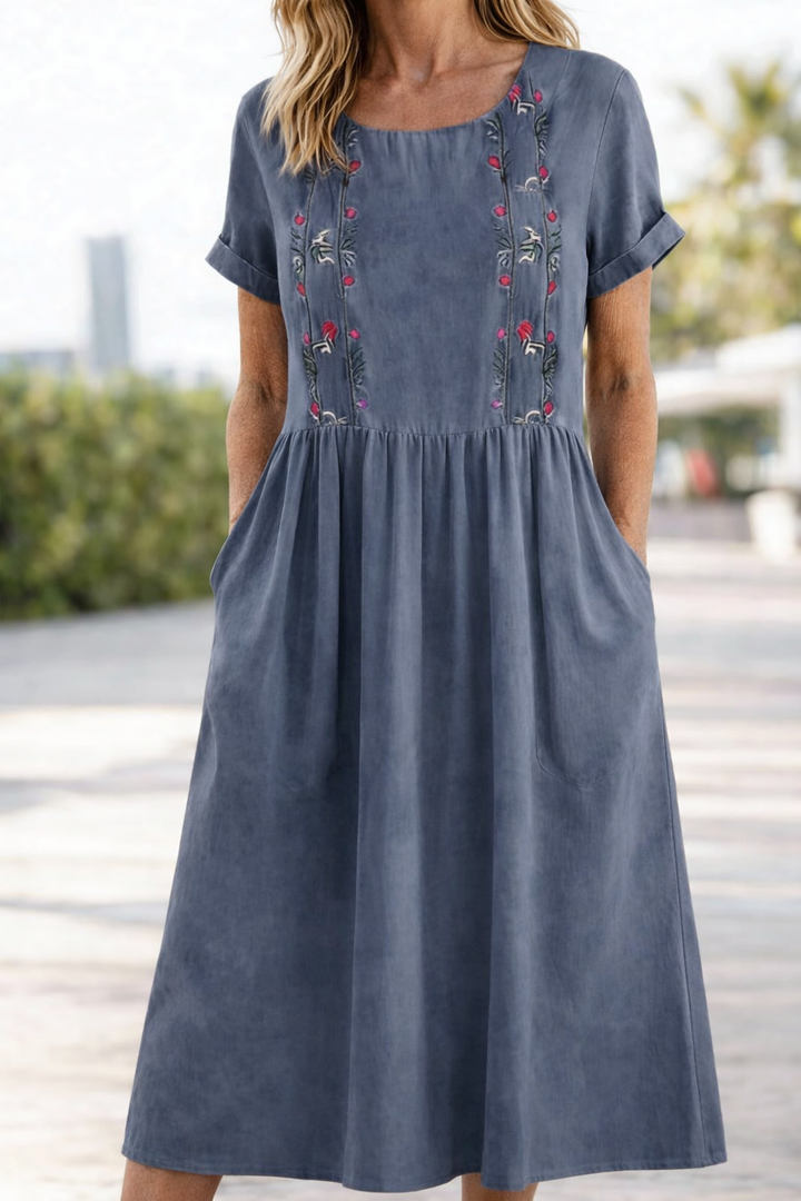 Nayadet | Vestido midi manga corta