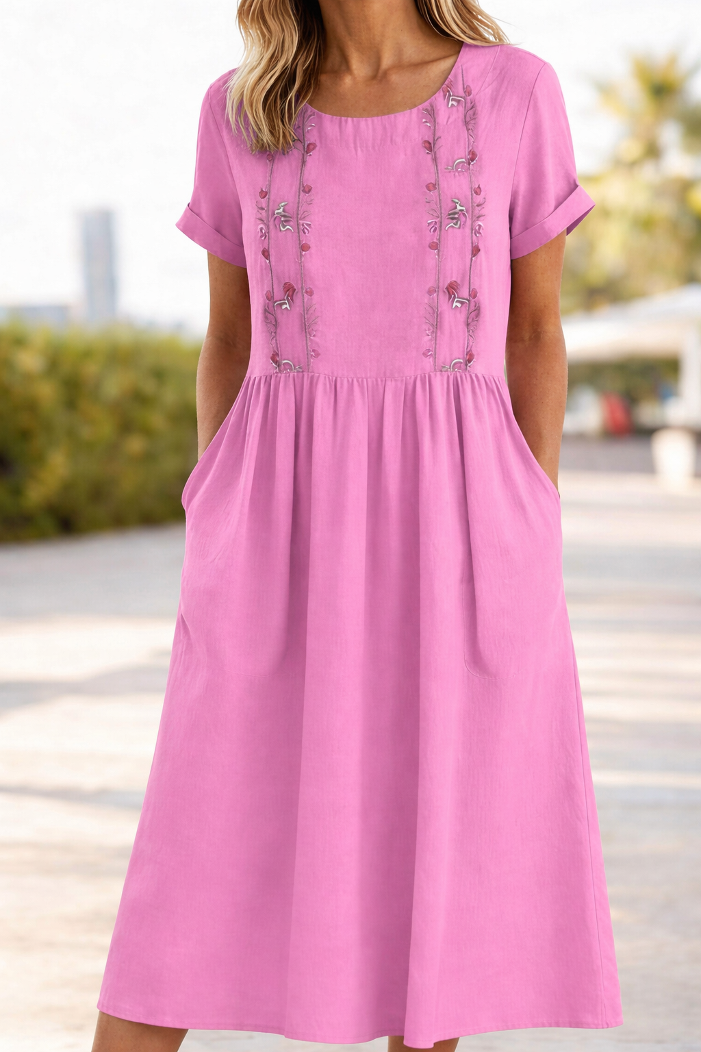 Nayadet | Vestido midi manga corta
