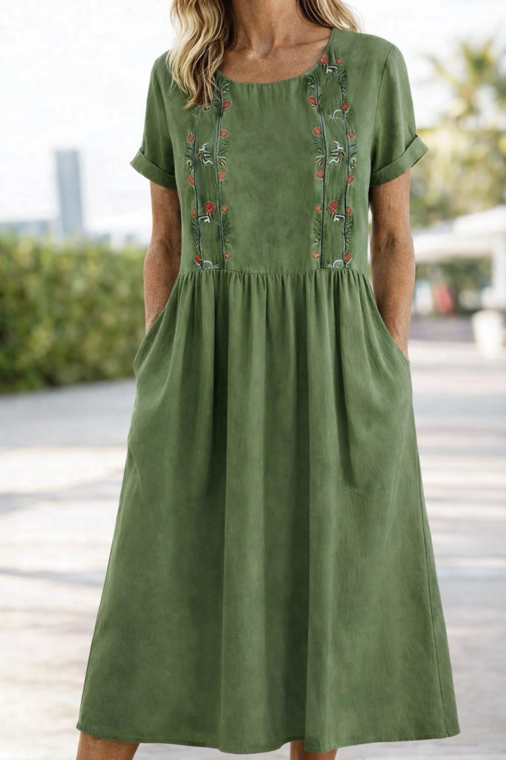 Nayadet | Vestido midi manga corta