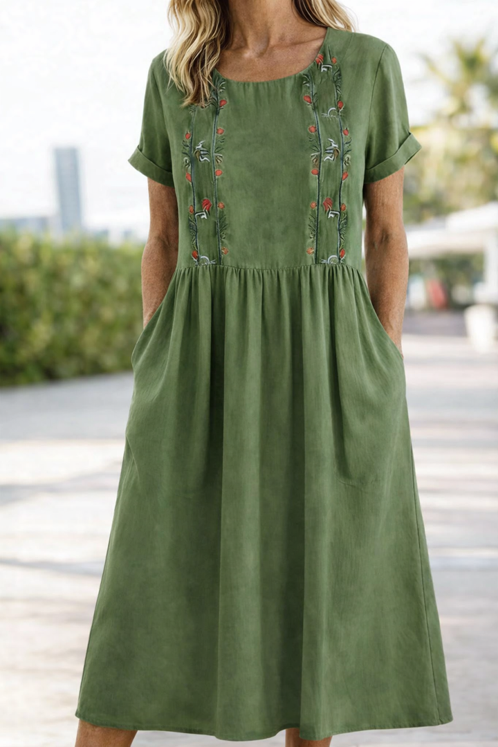 Nayadet | Vestido midi manga corta