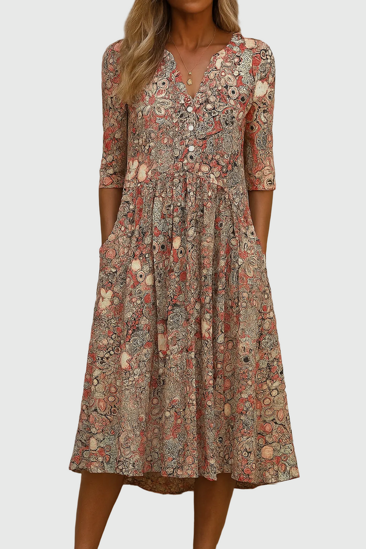 Nataly Andrea | Vestido midi escote en V