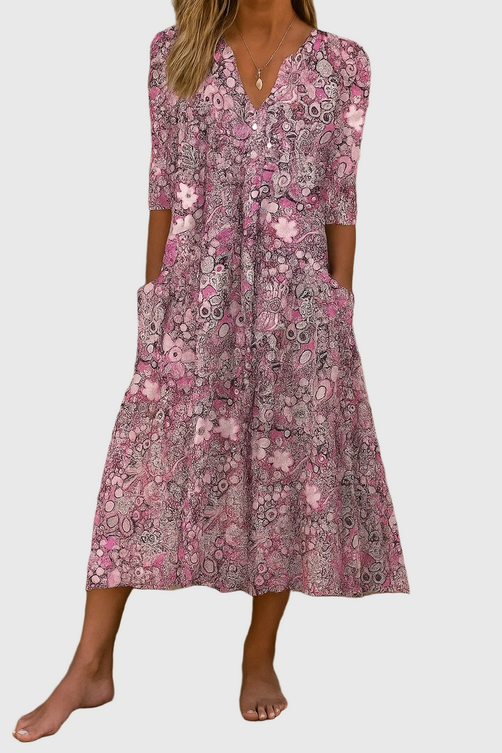 Nataly Andrea | Vestido midi escote en V