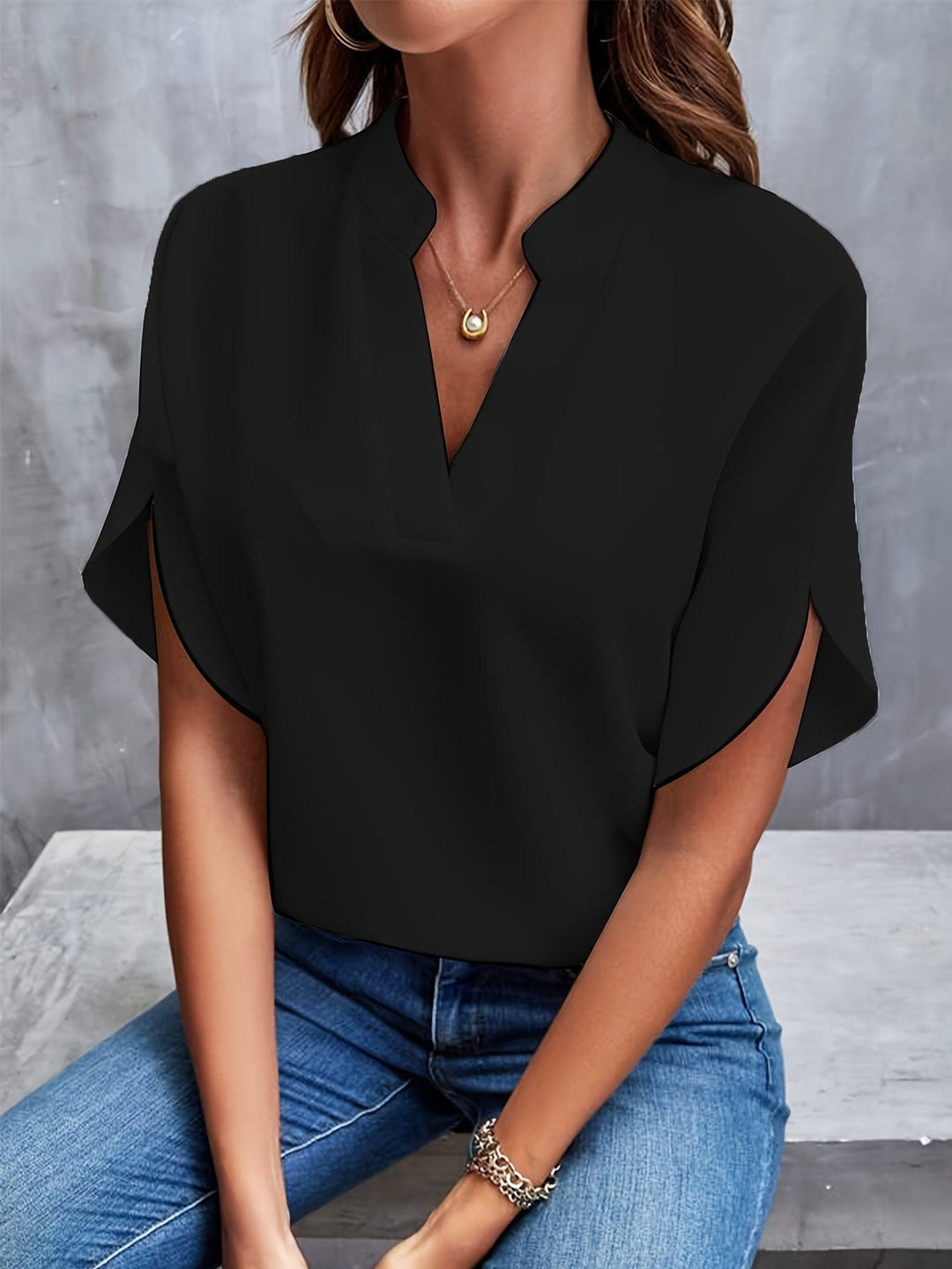 Elicura | Blusa drapeada escote en V