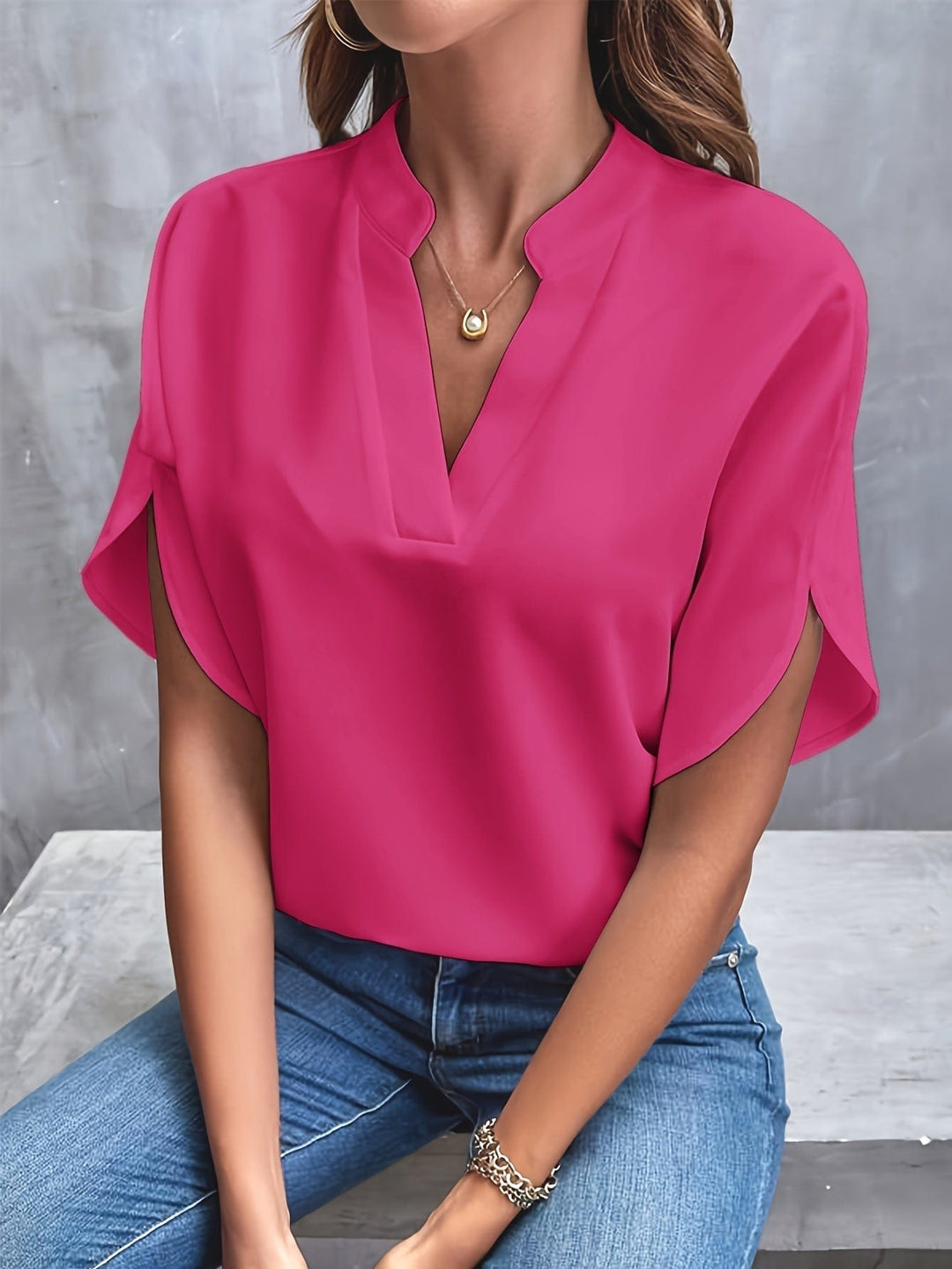 Elicura | Blusa drapeada escote en V