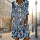 Bettina | Vestido estampado manga tres cuartos