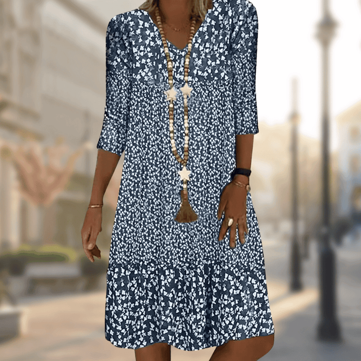 Bettina | Vestido estampado manga tres cuartos