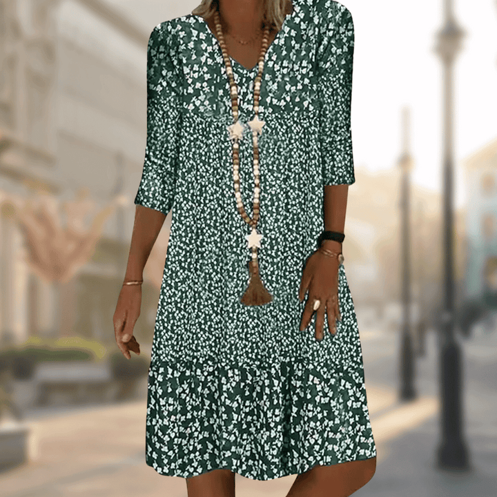 Bettina | Vestido estampado manga tres cuartos