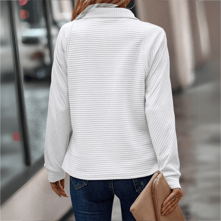 Josefa Ignacia | Sweater acanalado con medio cierre