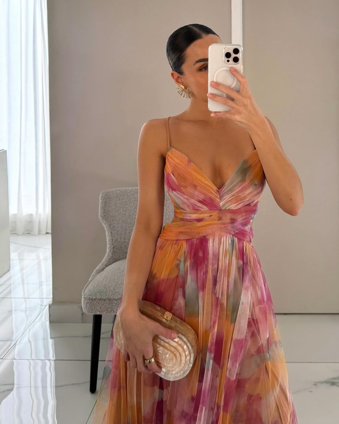 Pamela | Vestido largo sin mangas con estampado floral