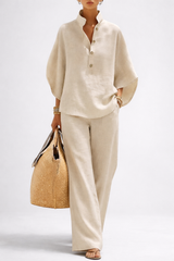 Ornella | Conjunto elegante de dos piezas pierna ancha