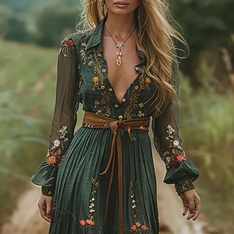 Isis | Vestido largo bordado