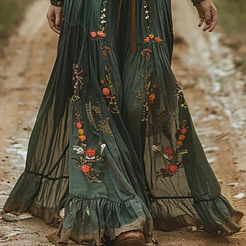 Isis | Vestido largo bordado
