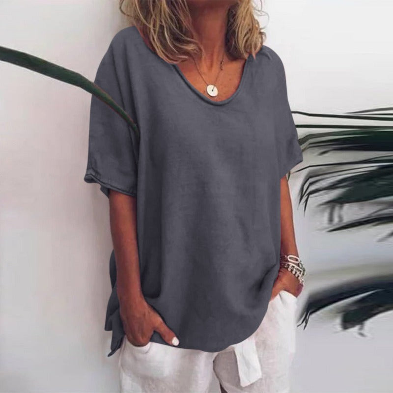 Araceli | Blusa de escote en V manga corta
