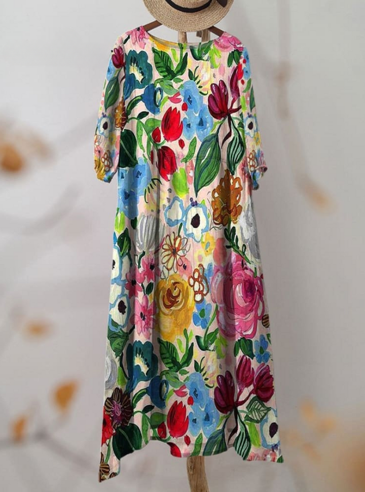 Yanella | Vestido floral manga corta