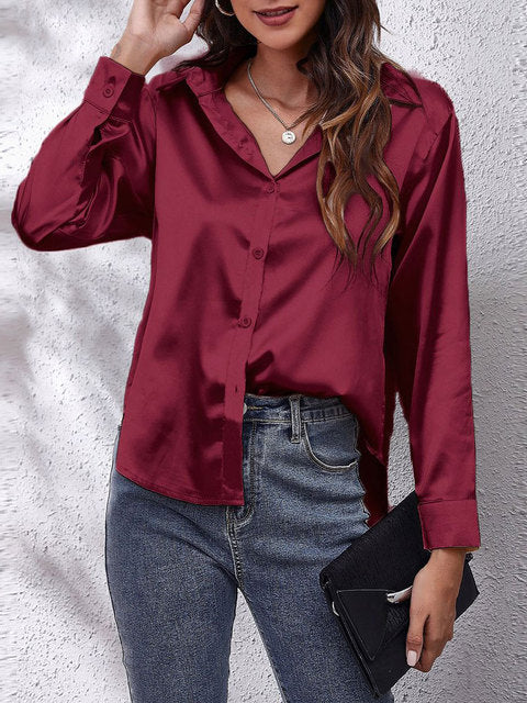Mabel | Blusa manga larga con cuello camisero