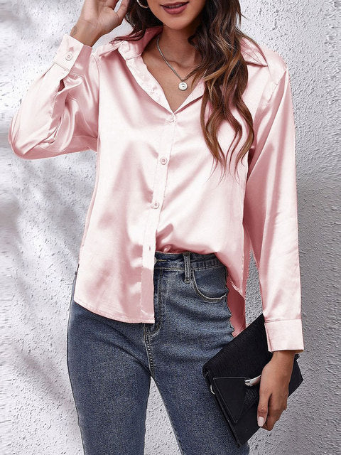 Mabel | Blusa manga larga con cuello camisero