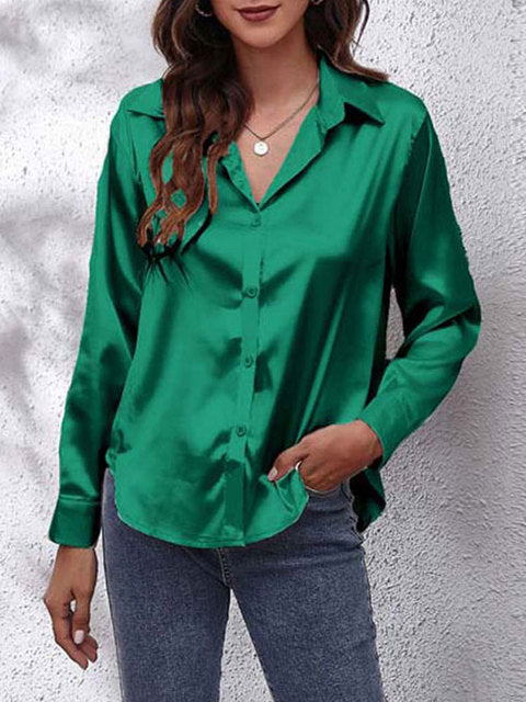 Mabel | Blusa manga larga con cuello camisero