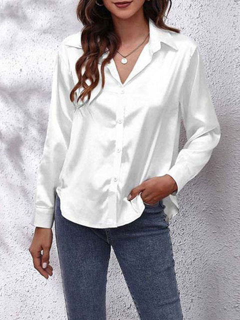 Mabel | Blusa manga larga con cuello camisero