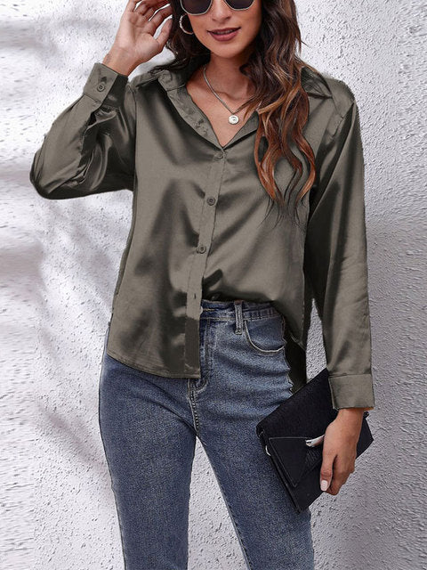 Mabel | Blusa manga larga con cuello camisero