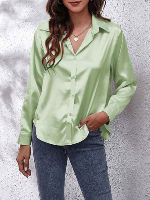 Mabel | Blusa manga larga con cuello camisero