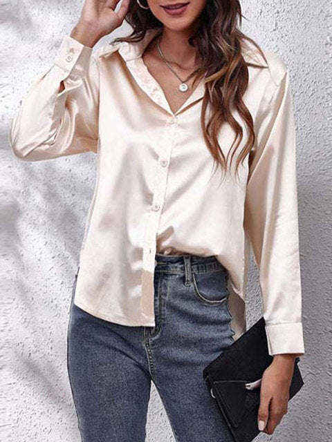 Mabel | Blusa manga larga con cuello camisero