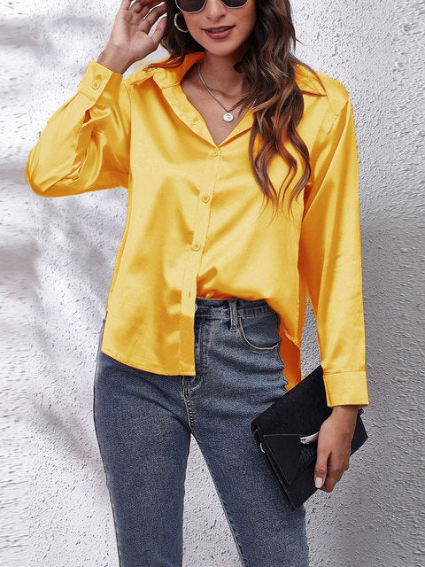 Mabel | Blusa manga larga con cuello camisero