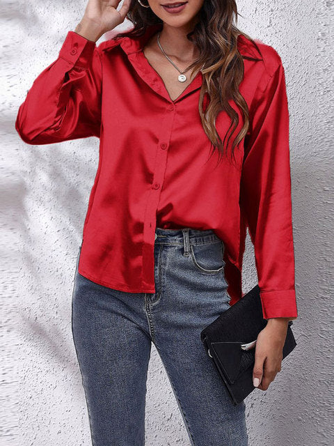 Mabel | Blusa manga larga con cuello camisero