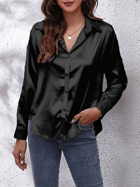 Mabel | Blusa manga larga con cuello camisero