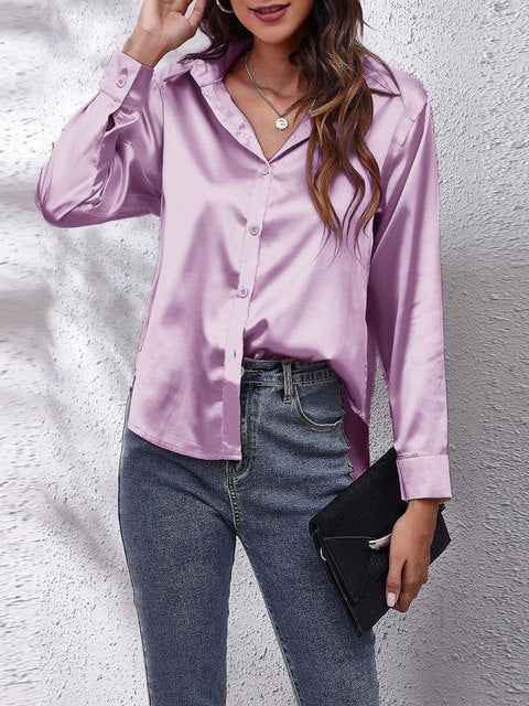 Mabel | Blusa manga larga con cuello camisero