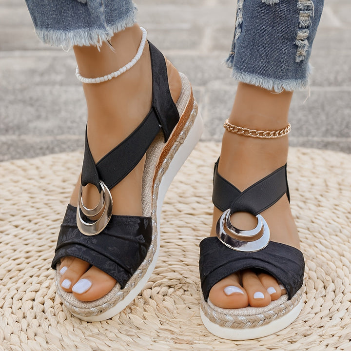 Inés | Sandalias con plataforma de cuerda trenzada