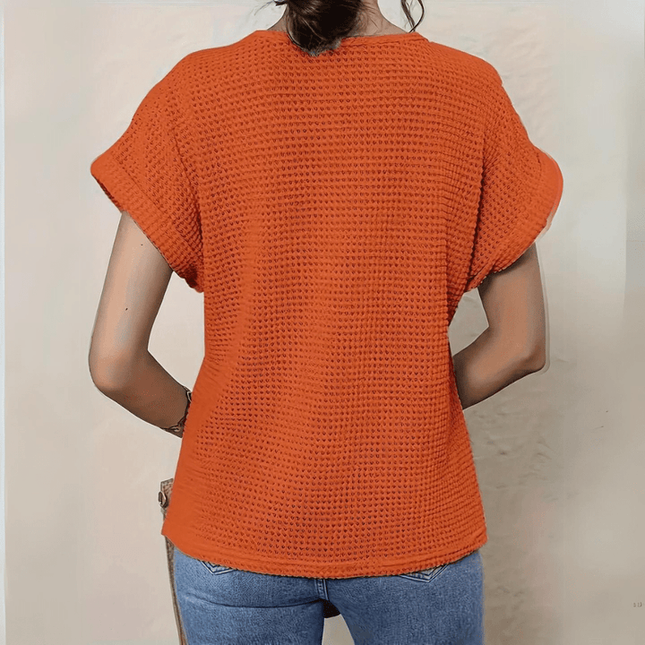 Milagros | Top de punto con detalle de encaje