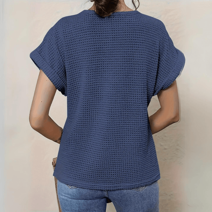 Milagros | Top de punto con detalle de encaje