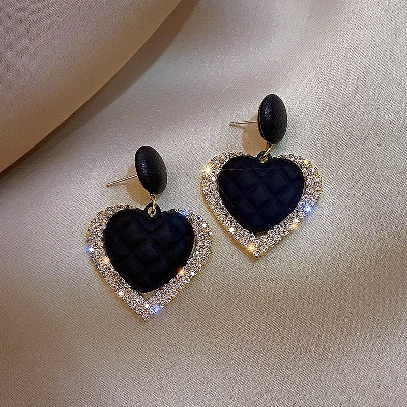 Rosamel | Aros corazón negro y dorado