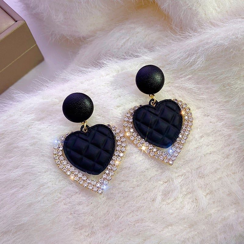 Rosamel | Aros corazón negro y dorado