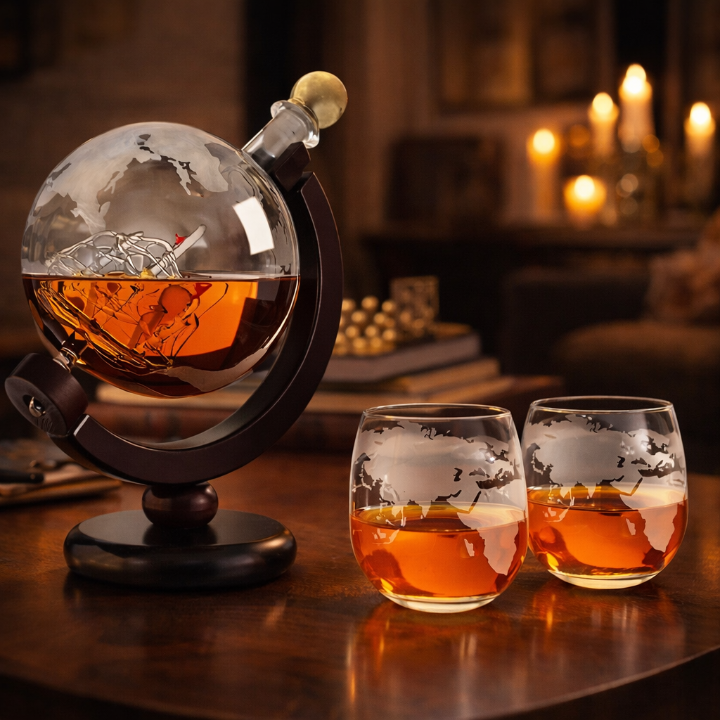 Giovanni | Decantador de whisky diseño mapamundi