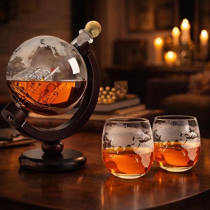 Giovanni | Decantador de whisky diseño mapamundi